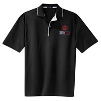 STAFF - Men's Dri-Mesh Polo - Black with White Piping