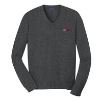 STAFF - Ladies V-Neck Sweater - Charcoal Heather