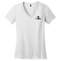 ADULT - Ladies V-Neck Tee - White