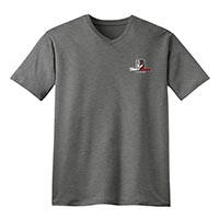 ADULT - Men's V-Neck Tee - Heathered Nickel